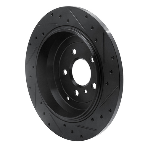 R1 06-12 Mercedes-Benz R320 Rear Left Drilled & Slotted Black Brake Rotor