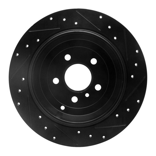 R1 06-12 Mercedes-Benz R320 Rear Left Drilled & Slotted Black Brake Rotor