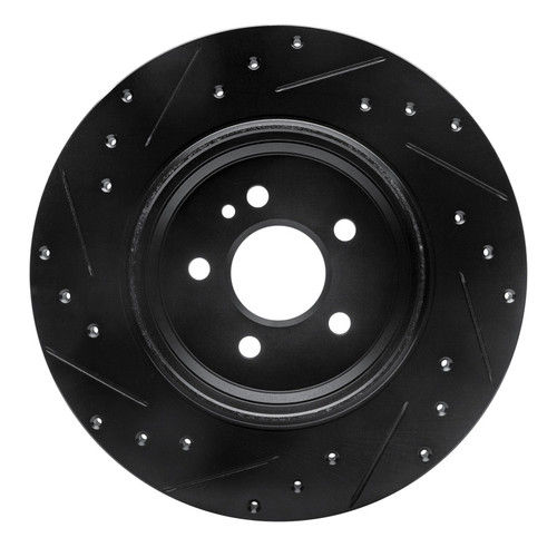 R1 00-05 Mercedes-Benz ML500 (USA/Canada) Rear Right Drilled & Slotted Black Brake Rotor