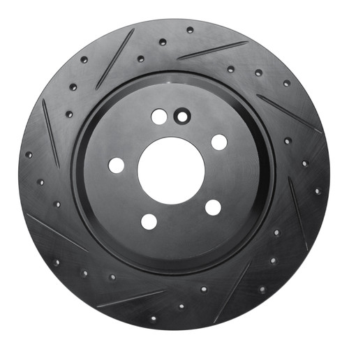R1 00-05 Mercedes-Benz ML500 (USA/Canada) Rear Left Drilled & Slotted Black Brake Rotor