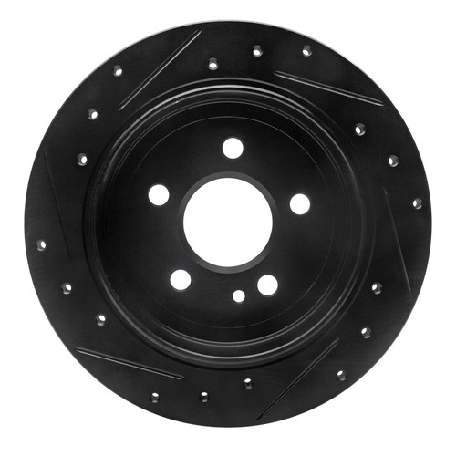 R1 98-05 Mercedes-Benz ML320 Rear Right Drilled & Slotted Black Brake Rotor