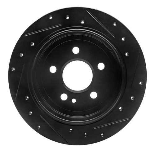 R1 98-05 Mercedes-Benz ML320 Rear Left Drilled & Slotted Black Brake Rotor