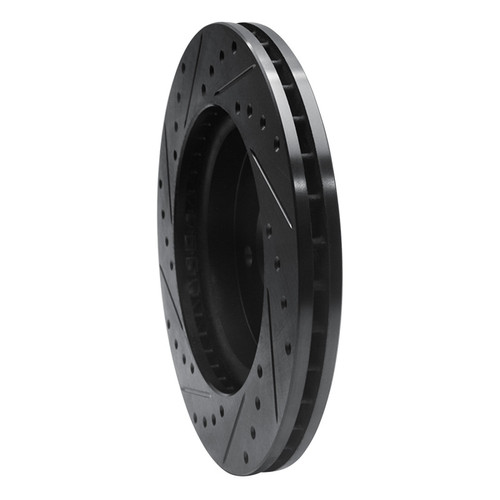 R1 98-05 Mercedes-Benz ML430 Front Right Drilled & Slotted Black Brake Rotor