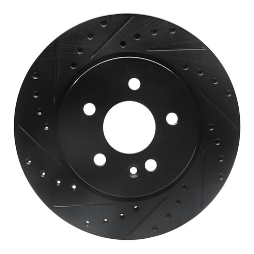 R1 98-05 Mercedes-Benz ML320 Front Left Drilled & Slotted Black Brake Rotor
