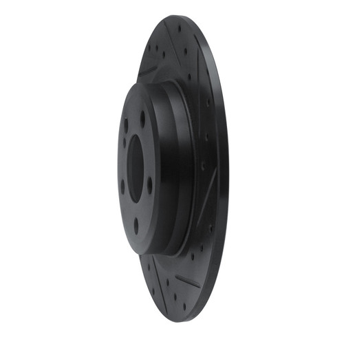 R1 12-20 Mercedes-Benz SLC300 Rear Right Drilled & Slotted Black Brake Rotor