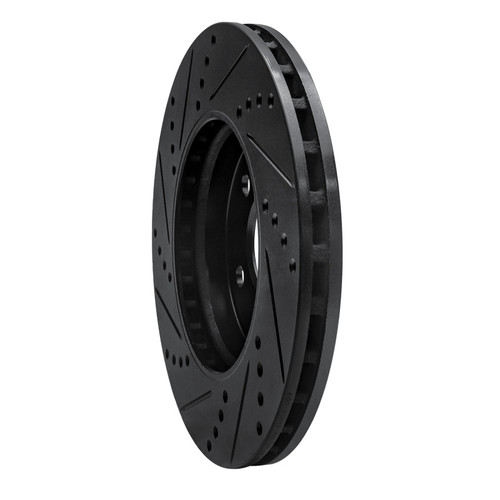 R1 06-11 Mercedes-Benz B200 Front Right Drilled & Slotted Black Brake Rotor