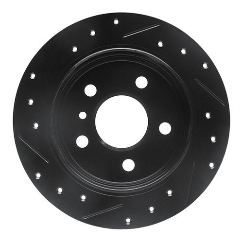 R1 06-11 Mercedes-Benz B200 Rear Right Drilled & Slotted Black Brake Rotor