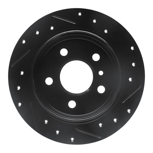 R1 06-11 Mercedes-Benz B200 Rear Left Drilled & Slotted Black Brake Rotor