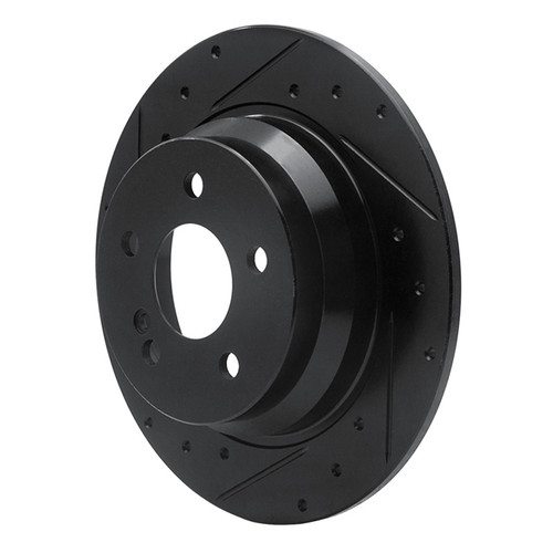 R1 03-16 Mercedes-Benz E280 (Canada) Rear Left Drilled & Slotted Black Brake Rotor