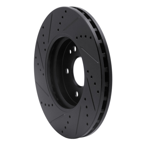 R1 96-11 Chrysler Crossfire Front Right Drilled & Slotted Black Brake Rotor