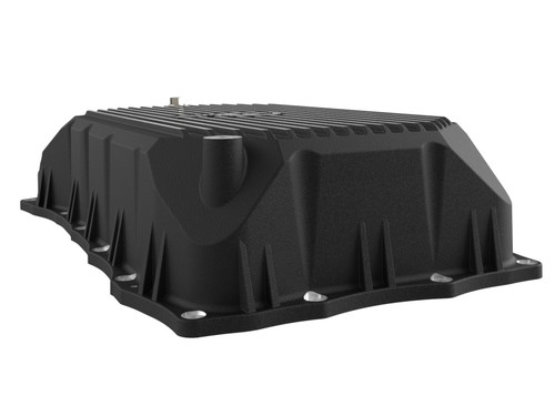 aFe 20-25 GM Diesel V8-6.6L L5P Transmission Pan w/ Machined Fins - Black