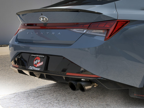 aFe Takeda Axle-Back Exhaust System Hyundai Elantra N Line 21-25 L4-1.6L- Carbon Fiber Tip