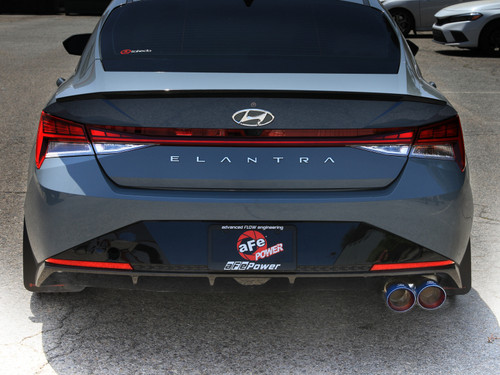 aFe Takeda Axle-Back Exhaust System Hyundai Elantra N Line 21-25 L4-1.6L- Blue Flame Tip