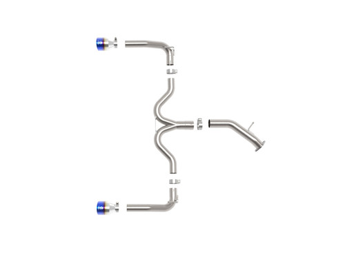 aFe Takeda 20-21 Kia Forte GT 1.6L (t) 3in to 2.5in SS Axle-Back Exhaust System w/ Blue Flame Tips