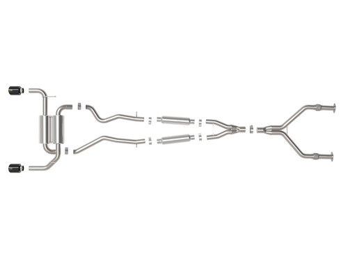aFe 14-15 Infiniti Q50 V6 3.7L Takeda 2.5in 305 SS Cat Back Exhaust System w/ Black Tips