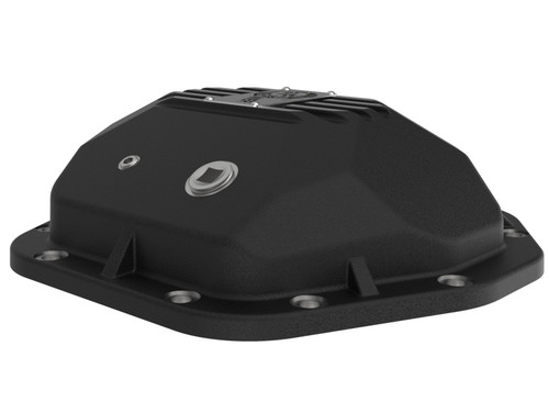 No Longer Available - aFe 07-11 Jeep Wrangler JK Street Series Front & Rear Diff. Covers Black w/ Machined Fins/Gear Oil