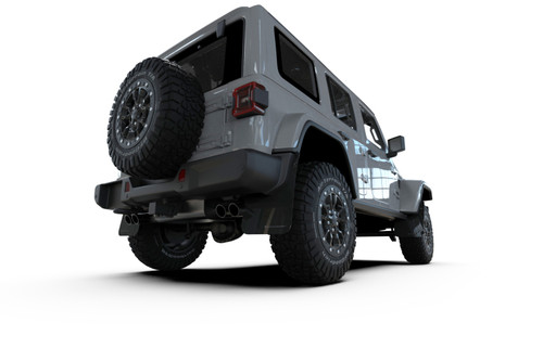 Rally Armor 2018+ Jeep Wrangler Rubicon JL Black UR Mud Flap w/ Metallic Black Logo