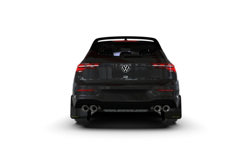 No Longer Available - Rally Armor 22-25 VW MK8 Golf GTI/R Black UR Mud Flap w/Green Logo