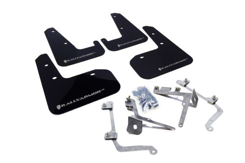 No Longer Available - Rally Armor 11-14 Subaru WRX/STI (Sedan Only) Black UR Mud Flap w/Silver Logo