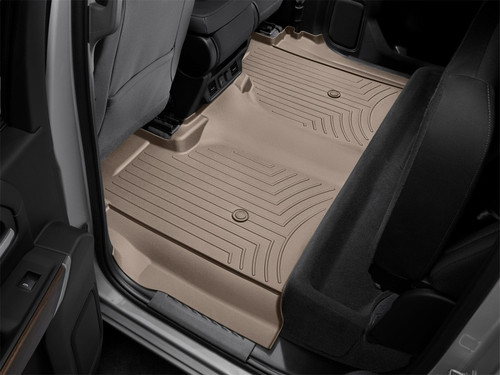 WeatherTech 2019+ Chevrolet Silverado 1500 Crew Cab (1st Row Bucket Seats) Rear FloorLiner - Tan