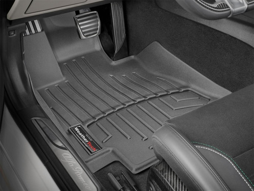 WeatherTech 2017+ Alfa Romeo Giulia Front FloorLiner - Black (Automatic Trans Only; RWD Only)