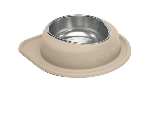 WeatherTech Pet Feeding System Single Low 96oz 3in. Stainless Bowl - Tan
