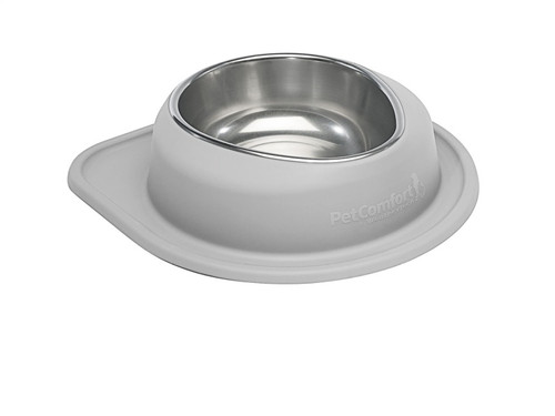 WeatherTech Pet Feeding System Single Low 96oz 3in. Stainless Bowl - Light Grey