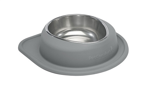 WeatherTech Pet Feeding System Single Low 96oz 3in. Stainless Bowl - Dark Grey