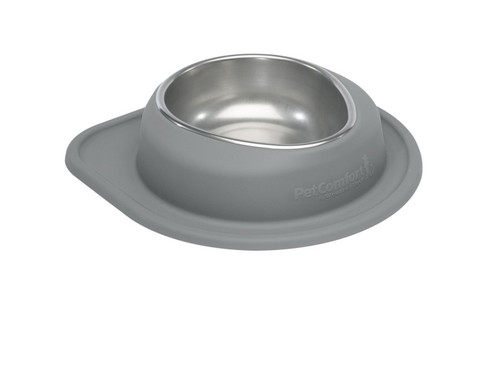 WeatherTech Pet Feeding System Single Low 64oz 3in. Stainless Bowl - Dark Grey