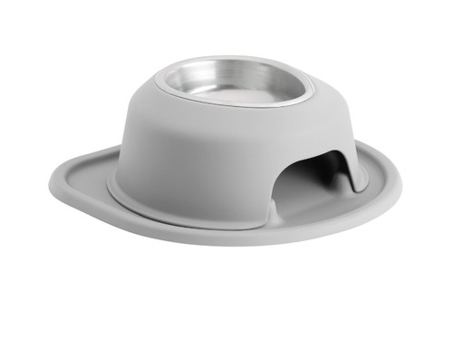 WeatherTech Pet Feeding System Single High 16oz 4in. Stainless Bowl - Light Grey