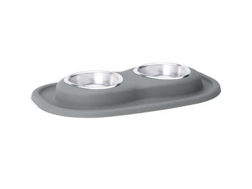 WeatherTech Pet Feeding System Double Low 8oz 1in. Stainless Bowl - Dark Grey