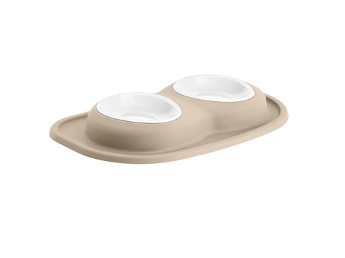 WeatherTech Pet Feeding System Double Low 16oz 2in. Poly Bowl - Tan