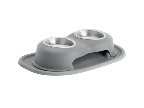 WeatherTech Pet Feeding System Double High 8oz 3in. Stainless Bowl - Dark Grey