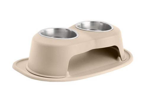 WeatherTech Pet Feeding System Double High 32oz 6in. Stainless Bowl - Tan