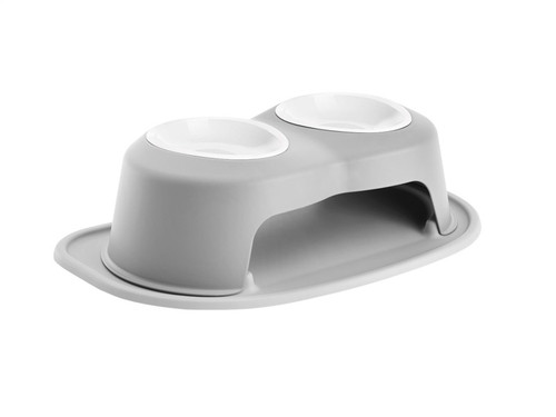 WeatherTech Pet Feeding System Double High 32oz 6in. Poly Bowl - Light Grey