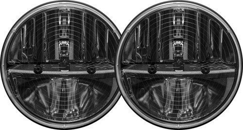 Rigid Industries 7in Round Headlights w/ Heated Lens & H13 to H4 Adaptors - Set of 2