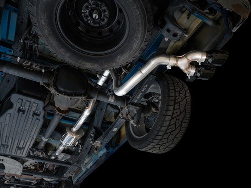 AWE 21-25 Ford F150 (14th Gen Reg Cab) Cat-Back Exhaust - 4.5in Dual Side Exit Diamond Black Tips