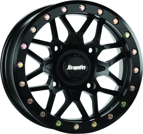 DragonFire Racing Typhon Wheel 14X7 4/137 5+2 +10 Machined Black