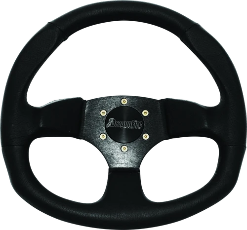 DragonFire Racing Steering Wheels - D-Shaped- Vinyl- Black- 0in offset