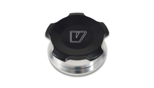 Vibrant 1.5 Inch OD Aluminum Weld Bung with Black Anodized Threaded Cap