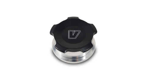 Vibrant 1.5 Inch OD Aluminum Weld Bung with Black Anodized Threaded Cap