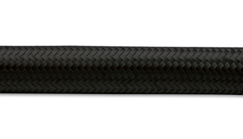 Vibrant -6 AN Black Nylon Braided Flex Hose (5 Foot Roll) for Automotive Fuel, Oil, and Coolant Systems