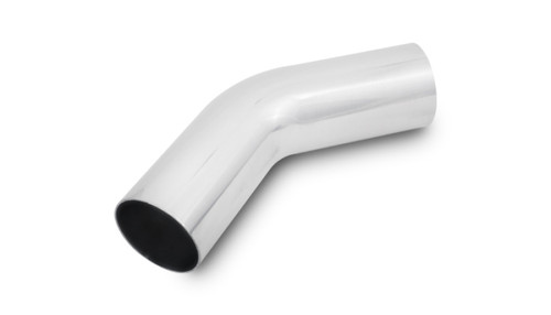 Vibrant 2.5 Inch O.D. Aluminum Tubing with 45 Degree Bend - Polished Finish