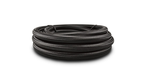 Vibrant -4 AN Black Nylon Braided Flex Hose (20 Foot Roll) for Automotive Applications