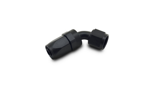 Vibrant -4AN 60 Degree Elbow Hose End Fitting - Black Hard Anodized Aluminum