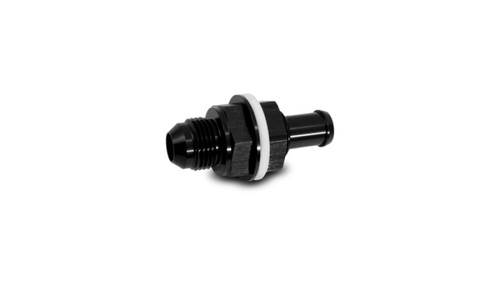 Vibrant Part 16908 Bulkhead Fuel Cell Adapter -8AN Male Flare to 1/2 Inch Barb, Lightweight 6061 Aluminum, Black Anodized