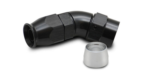 Vibrant -6AN 45 Degree High Flow Elbow Hose End Fitting for PTFE Lined Hose