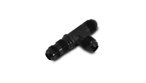 Vibrant Performance -3AN Bulkhead Adapter Tee on Run Fittings in Anodized Black