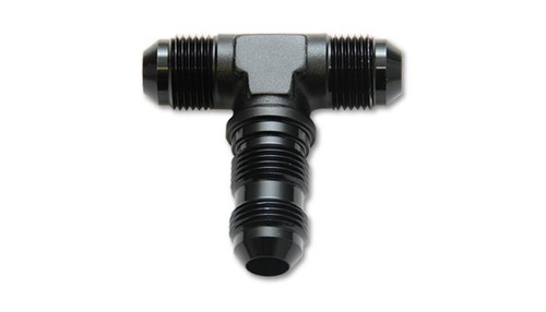 Vibrant -10AN Bulkhead Adapter Tee Fitting in Anodized Black