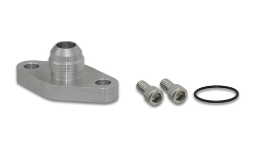 Vibrant Aluminum Oil Drain Flange with -10AN Male Fitting for Garrett Turbo Chargers